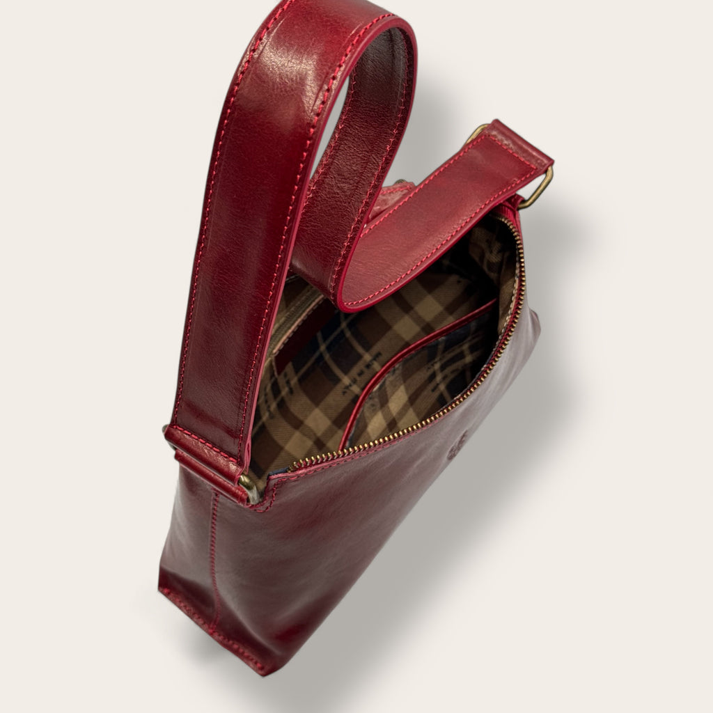 Borsa Novella Bordeaux in vera pelle | Florence Italy