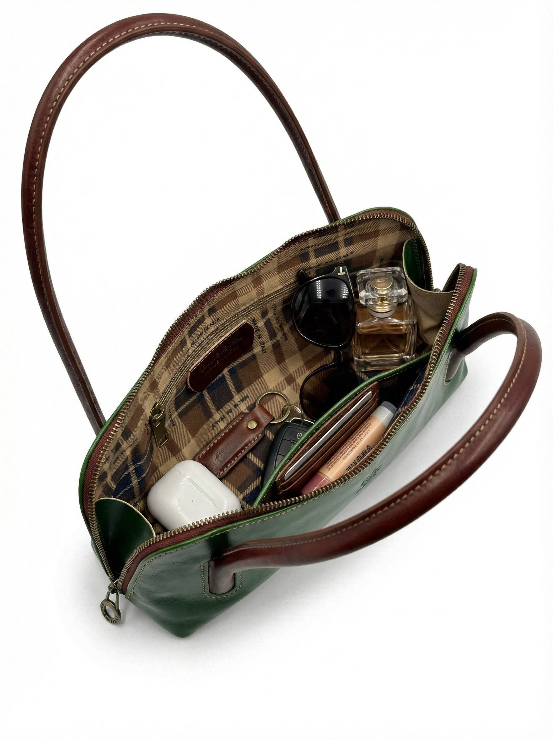 Borsa "Lungarno" verde e marrone - Amò