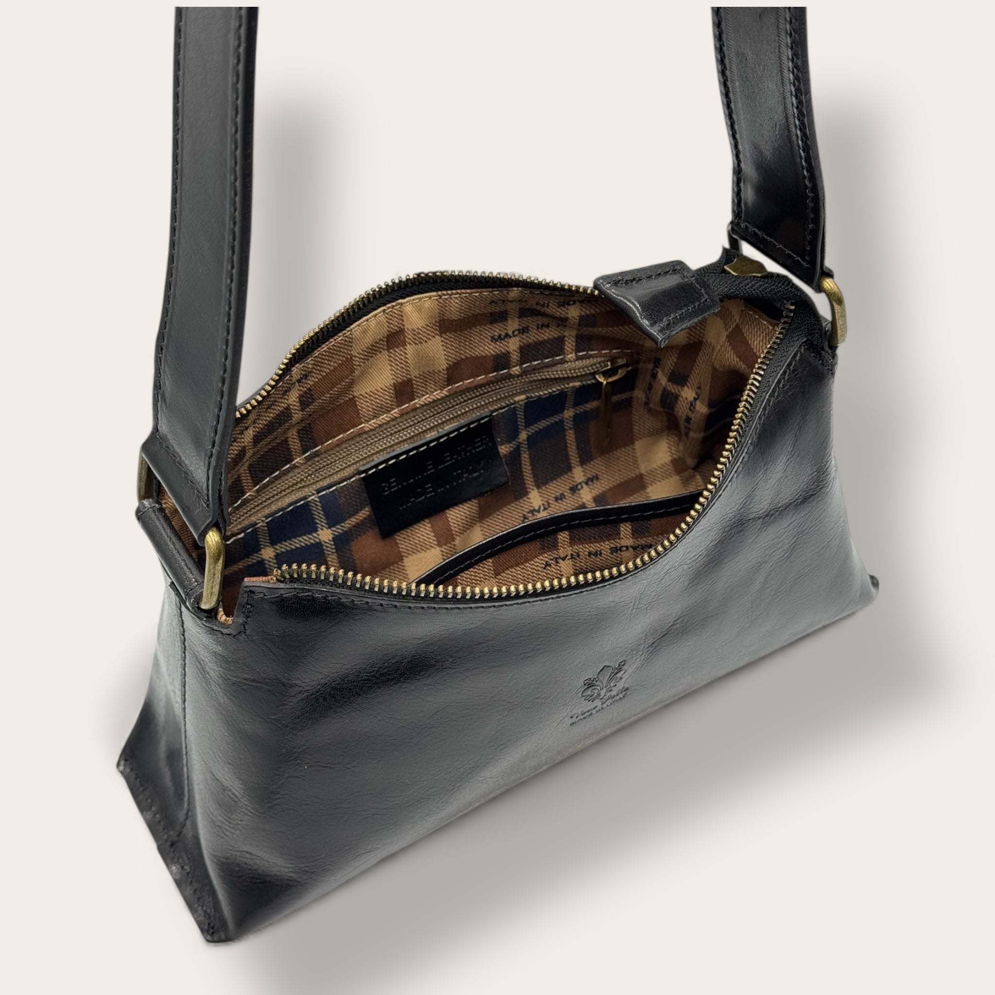 Borsa Novella Nera in vera pelle | Florence Italy