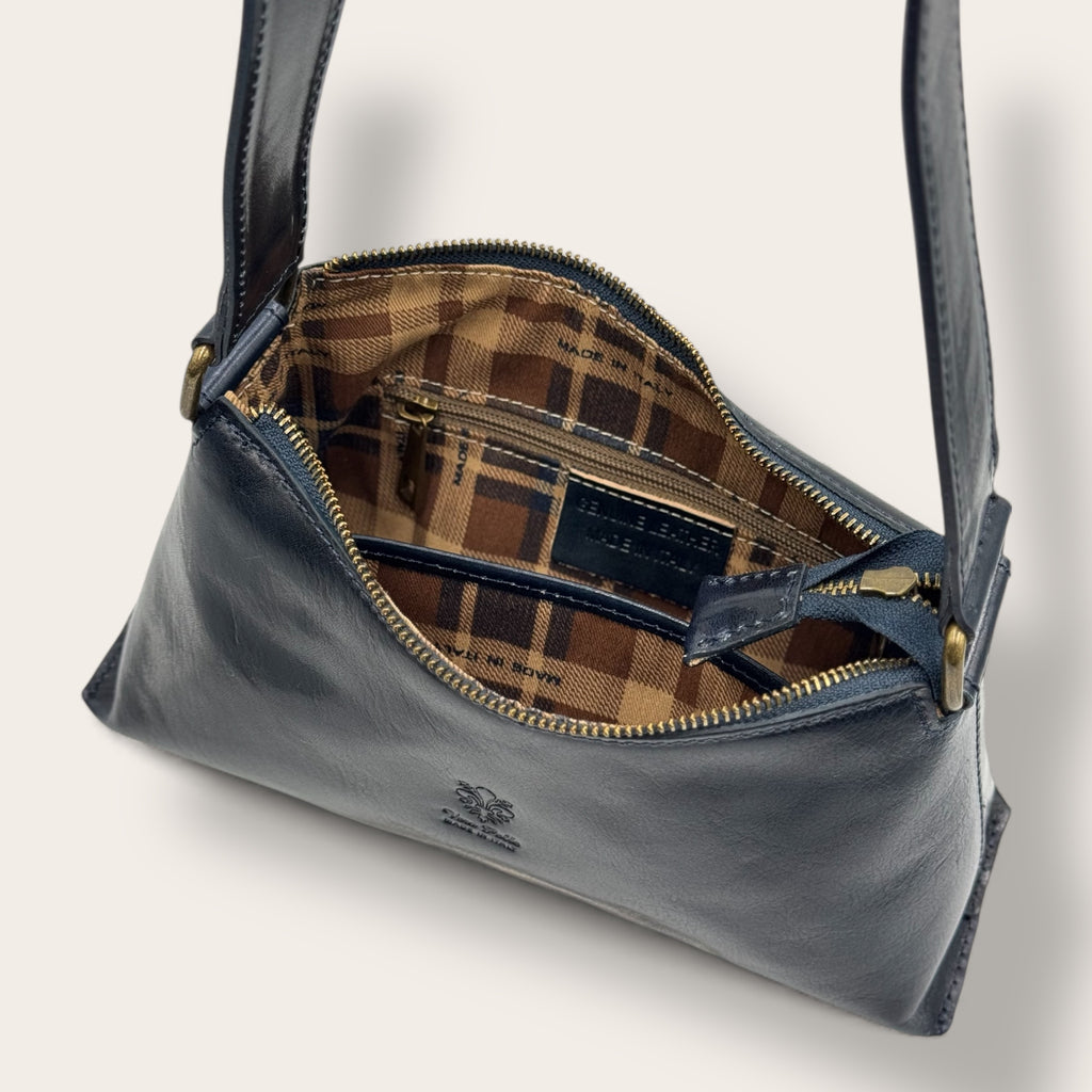 Borsa Novella Blu in vera pelle | Florence Italy