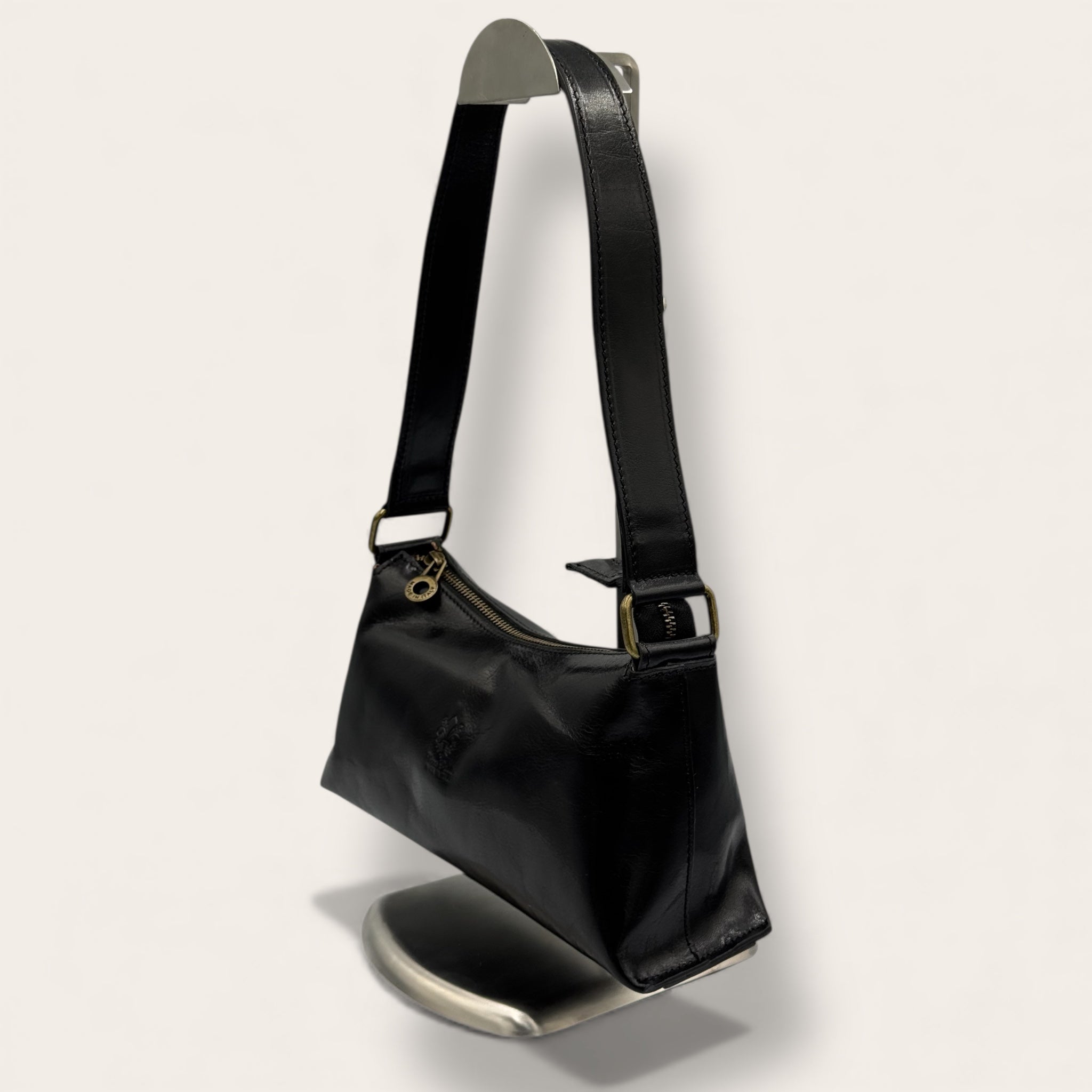 Borsa Novella Nera in vera pelle | Florence Italy