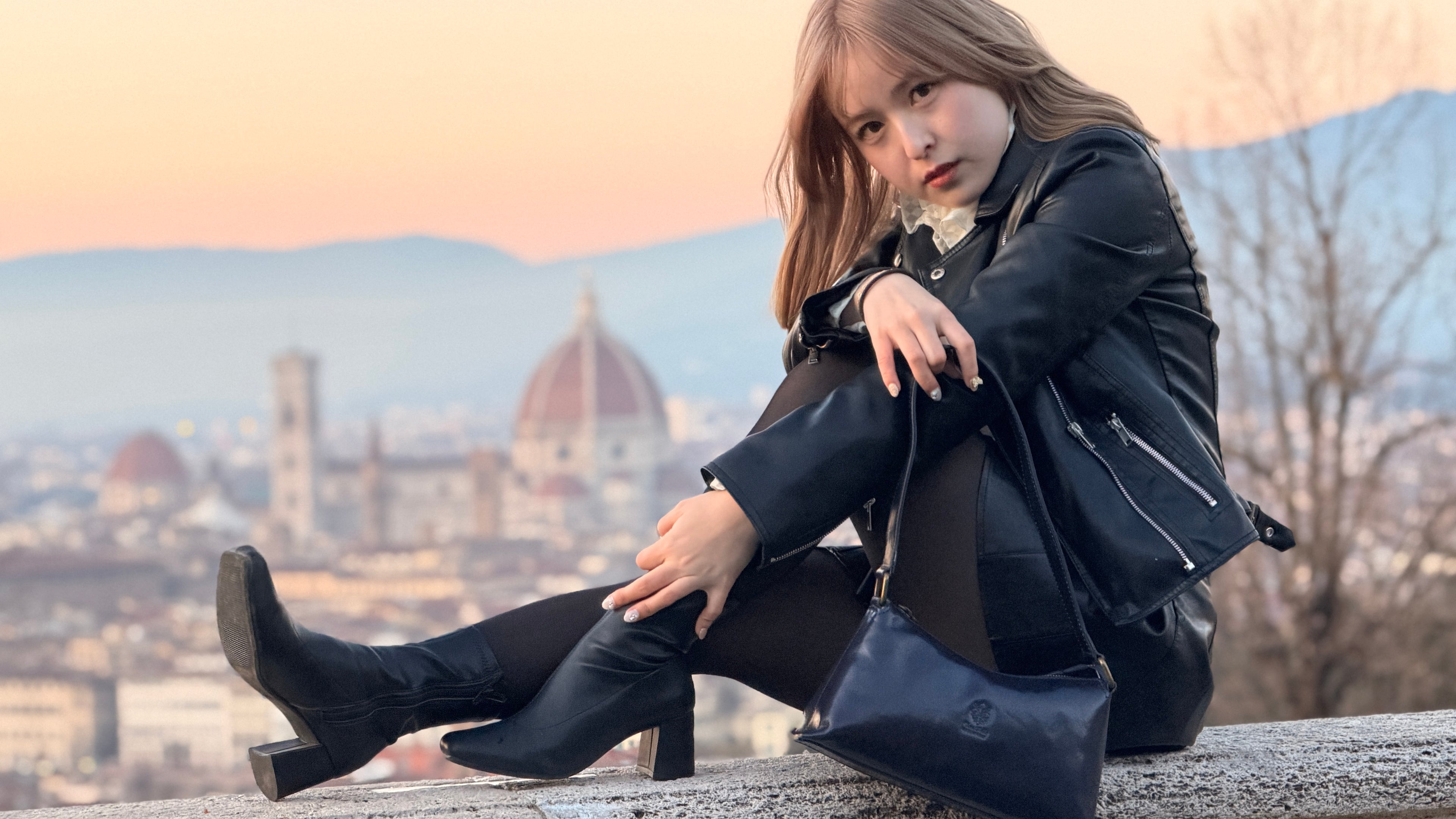 Borsa Novella Blu in vera pelle | Florence Italy