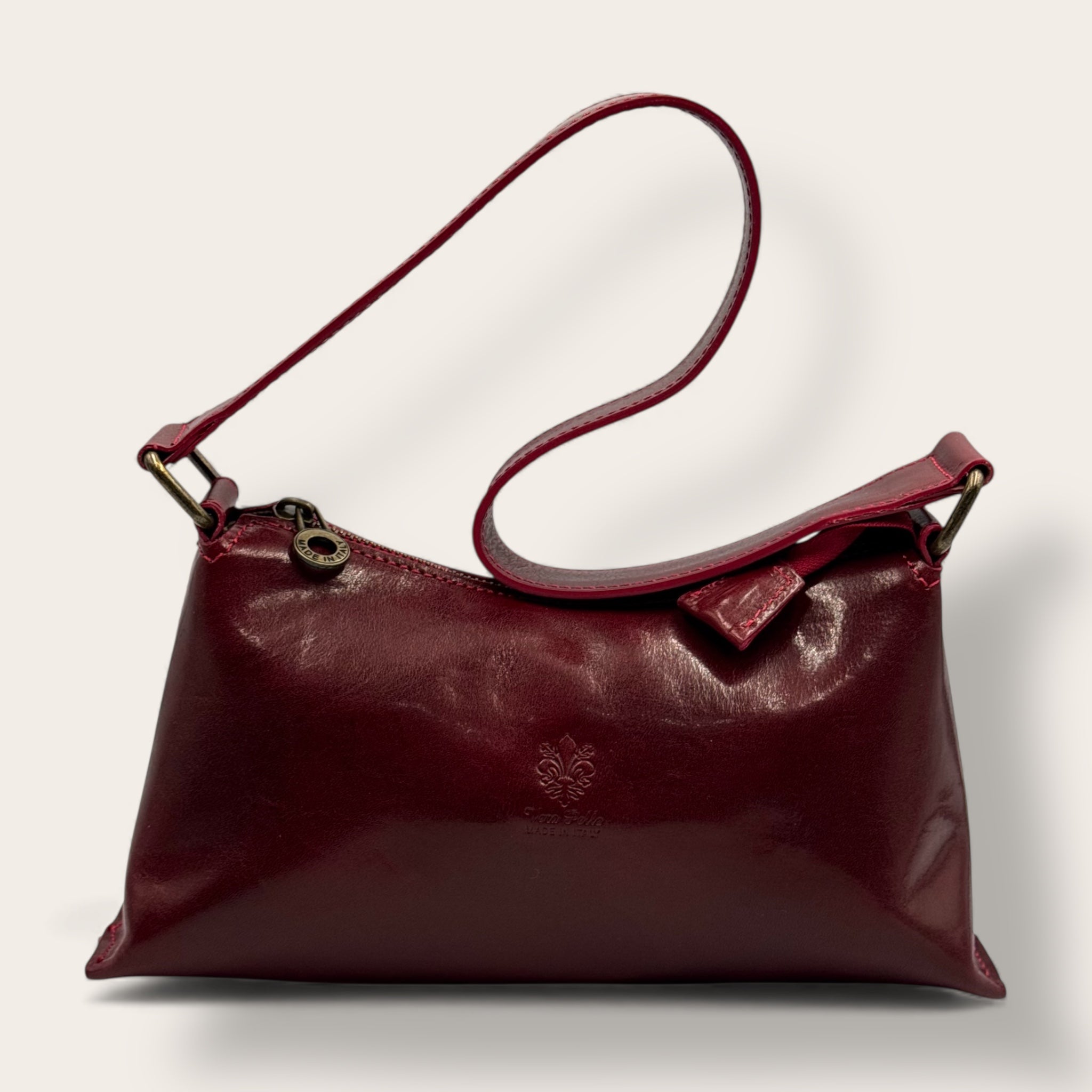 Borsa Novella Bordeaux in vera pelle | Florence Italy