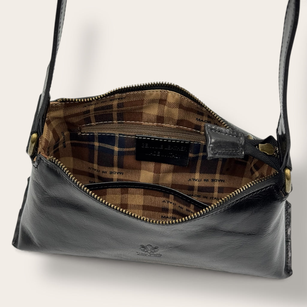 Borsa Novella Nera in vera pelle | Florence Italy