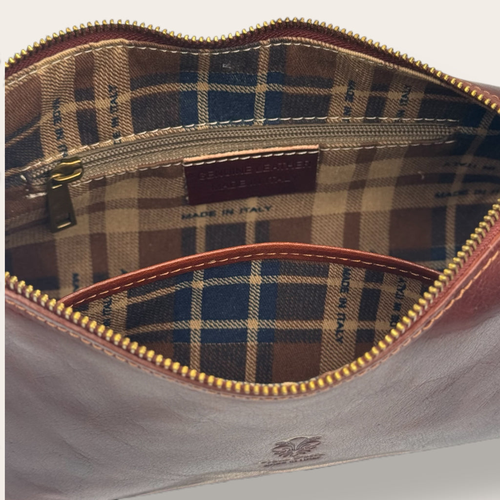Borsa Novella Marrone in vera pelle | Florence Italy