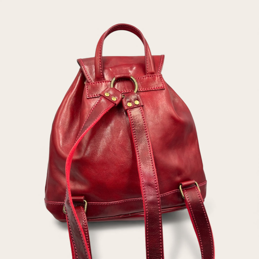Zaino Firenze – Zaino bordeaux in Vera Pelle Artigianale | Made in Italy